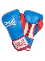 перчатки боксерские тренировочные everlast powerlock pu 14 унций, сине-красные