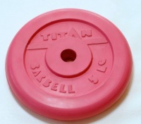 диск обрезиненный titan 31 мм 5 кг. красный 
