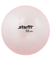 мяч гимнастический gb-105 55 см, прозрачный, розовый